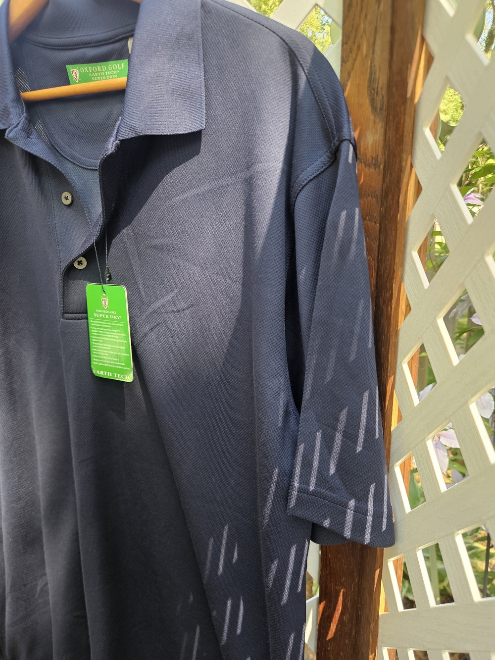 NWT Oxford Golf Mens Super Navy Blue Collared Golf Tee, Size Large - Picture 5 of 8